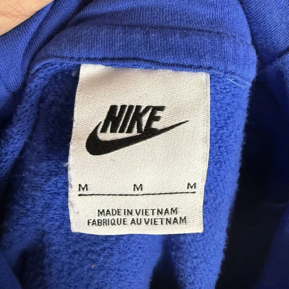 Nike Hoodie Mens Medium Blue Pullover Fleece Small Swoosh Kangaroo‎ Pocket